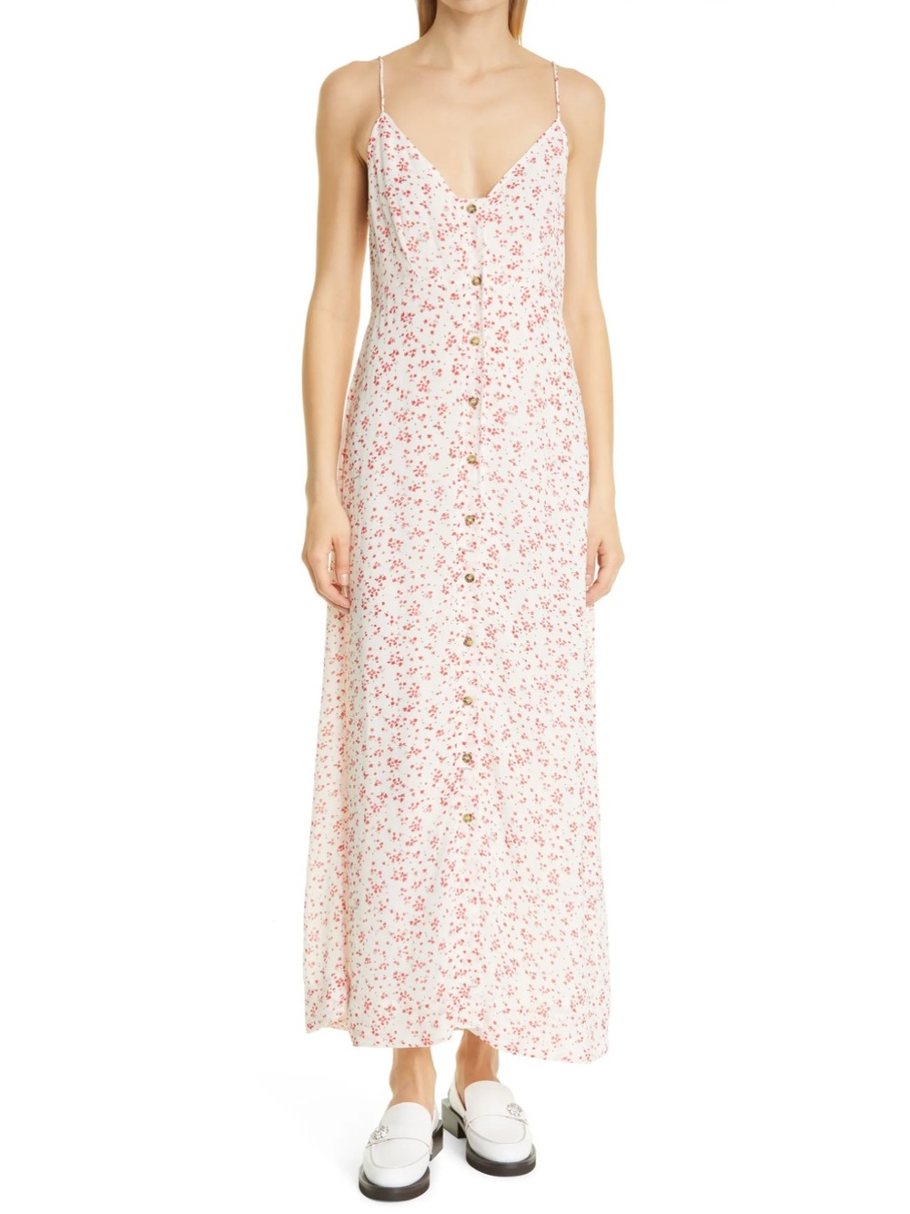 Ganni Floral Georgette Tank Midi Dress - Picture 2 of 6